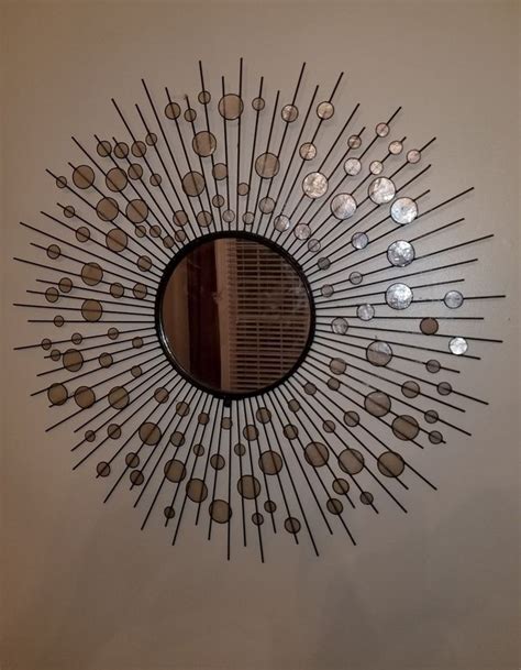 31" Starburst Wall Art Mirror Modern Retro Sunburst Large Metal Mid ...