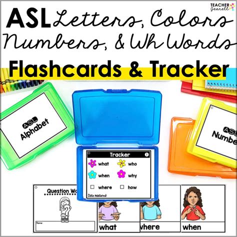 ASL Flashcards Printable Letters, Numbers, Colors, and Question Words – Teacher Jeanell