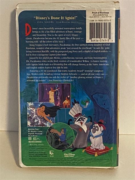 Vintage 1990s Walt Disney Pocahontas VHS in Original Box | Etsy