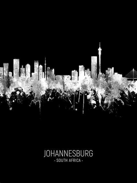 Johannesburg South Africa Skyline Digital Art by Michael Tompsett - Fine Art America