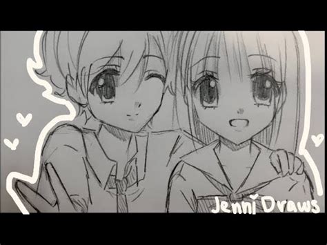 Anime Girl And Boy Drawing