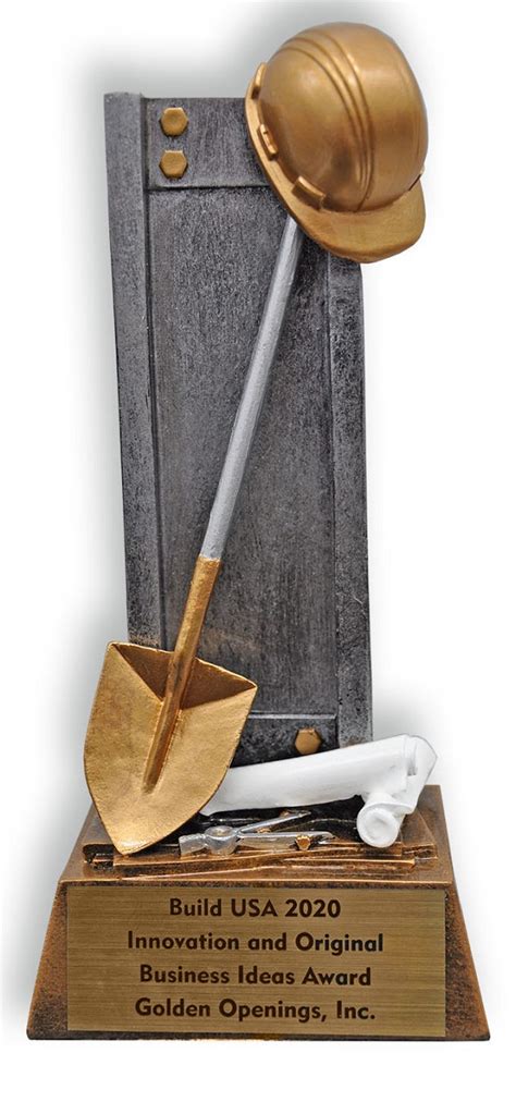 Shovel & Hardhat Foreman Trophy - Golden Openings