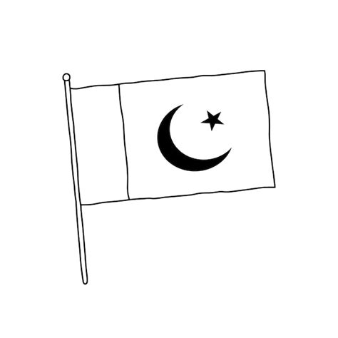 Premium Vector | Pakistan flag vector outline illustration vector black ...