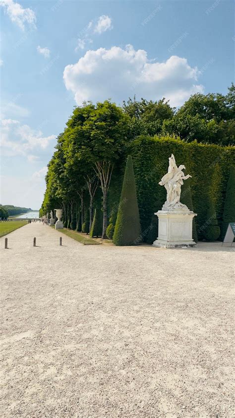 Premium Photo | Garden with sculptures details background palace of versailles