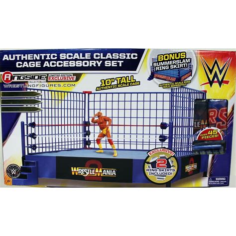 "WWE Classic Blue Steel Cage Playset" w/ WrestleMania 2 & SummerSlam ...