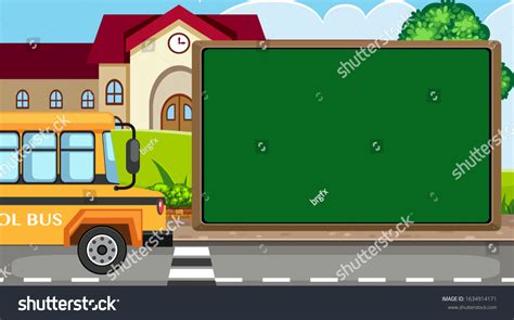 Border Template School Bus School Illustration Stock Vector (Royalty ...