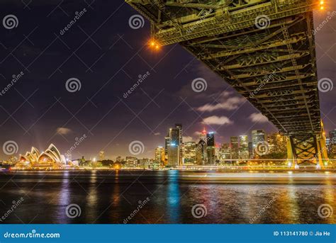 Sydney City Skyline at Night Editorial Image - Image of harbor, dark: 113141780