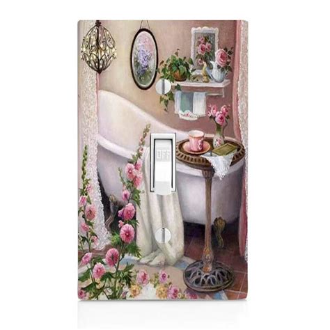 Floral Bathtub, Bathroom Light Switch Cover, Home Décor, Night Light ...