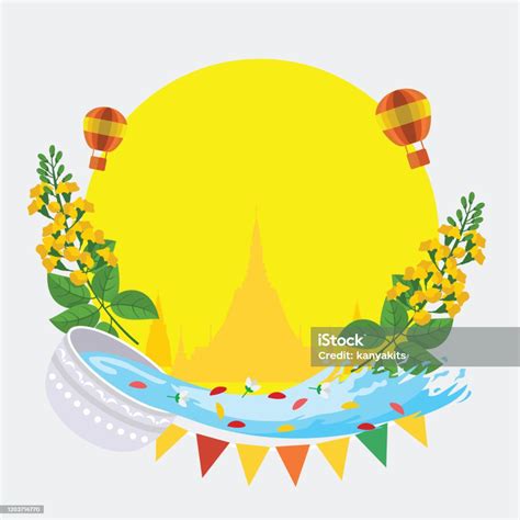 Thingyan Burmese New Year Festival Water Festival In Burma Vector Illustration Stock ...