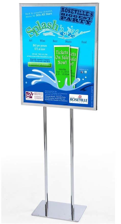 22 x 28 Poster Stands - Chrome Finish, Easy Sign Replacement