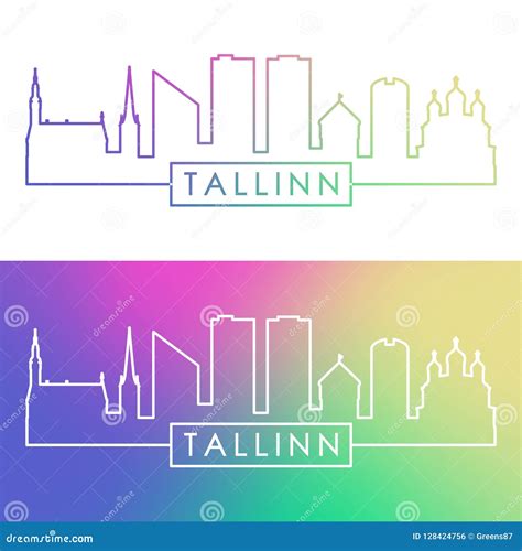 Tallinn Skyline. Colorful Linear Style Stock Vector - Illustration of ...