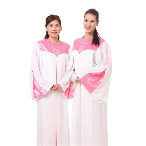 Choir Costume Robe in Pink Blue Gown Mass Church Service Vestment Christian Choir Long Robe ...