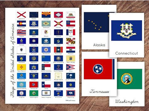 US State Flags 3-part Card Set With Bonus Poster DIGITAL DOWNLOAD - Etsy