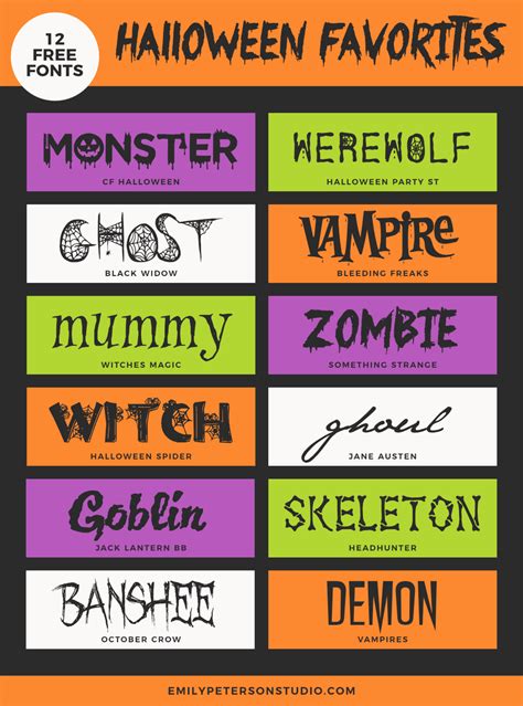 Free Fonts • Halloween Favorites | Halloween fonts, Free font, Magic font