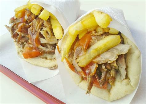 Gyros Pita, mediterranean street food | Stock image | Colourbox