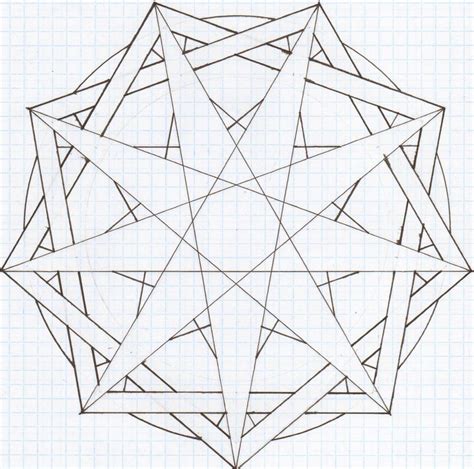 9-Sided Star, Gram and Circle | Geometric pattern art, Geometric ...