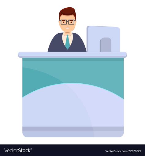 Bank teller with eyeglasses icon cartoon style Vector Image