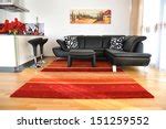Image of Elegant Red Leather Sofa in a Living Room | Freebie.Photography
