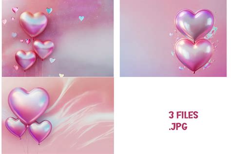 Pink Background Heart Shaped Balloons Graphic by Joanna Redesiuk ...