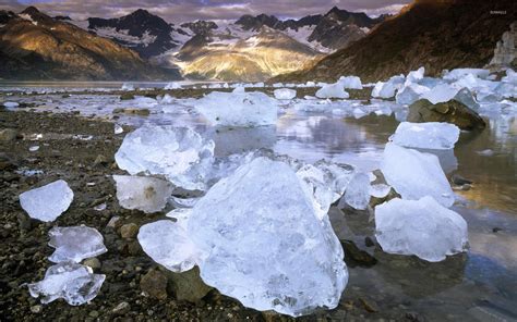 Ice boulders near the glacier wallpaper - Nature wallpapers - #26557