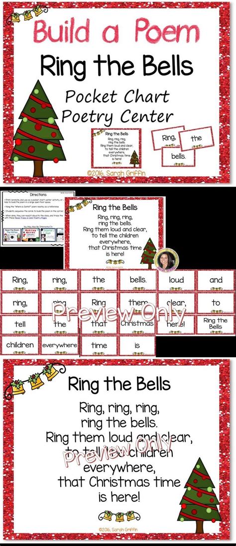 Build a Poem ~ Ring the Bells ~ pocket chart poetry center | Pocket chart, Christmas ...