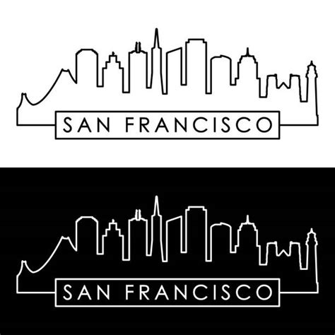 San Francisco Skyline Outline Backgrounds Stock Photos, Pictures ...