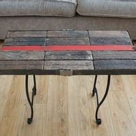 Reclaimed wooden rustic industrial coffee table - Folksy
