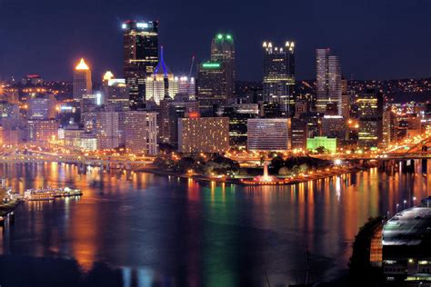 Pittsburgh Skyline at Night Photograph by Michelle Joseph-Long - Fine ...