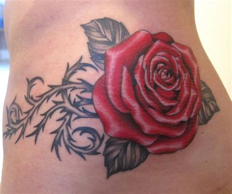 rose with thorns | Rose tattoo design, Rose thorn tattoo, Red rose tattoo