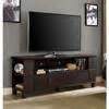 Walker Edison 65 inch TV Stand with Multimedia Storage Black P60CMPBL