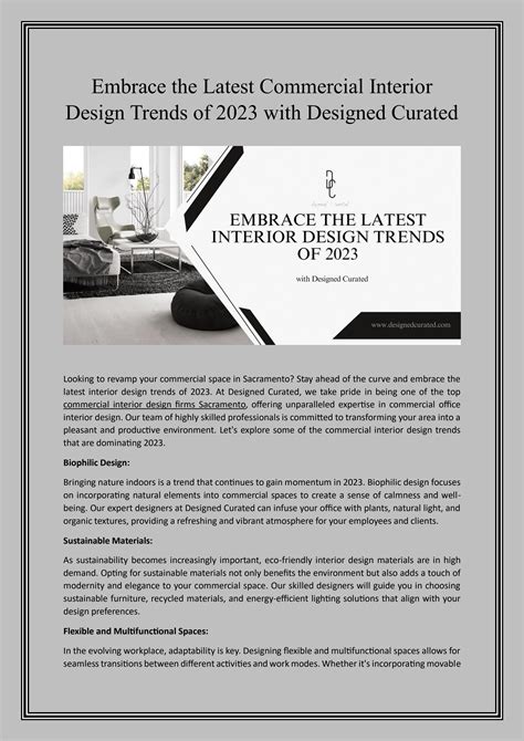 Embrace the Latest Commercial Interior Design Trends of 2023 with Designed Curated by ...