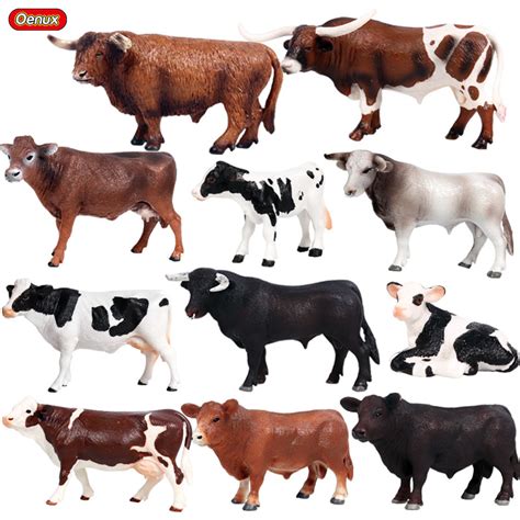 Oenux Farm Animals Cow Simulation Cattle Calf Bull OX Model Action ...