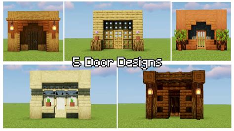 Minecraft: 5 Door Designs (Tutorial) - YouTube