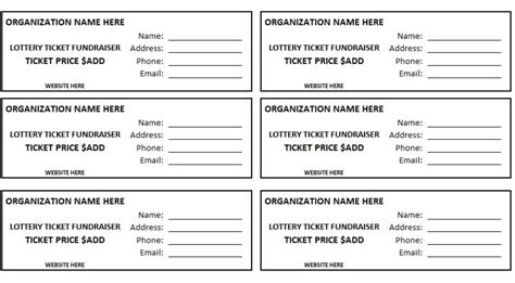 Lottery Ticket Printable, Fundraiser Ticket, Editable Lottery Ticket ...