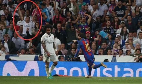 Real Madrid fan at Bernabeu caught CELEBRATING Lionel Messi's dramatic El Clasico winner ...