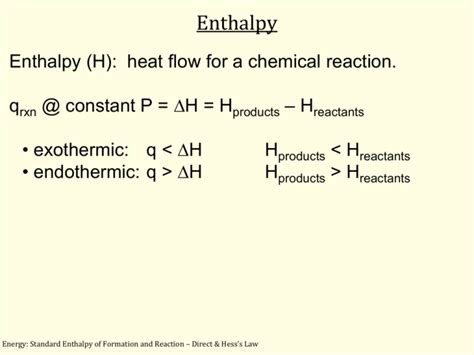 Standard Enthalpy of Formation and Reaction