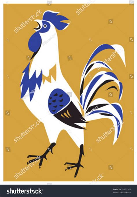 Vintage Rooster Poster Stock Vector Illustration 22495345 : Shutterstock