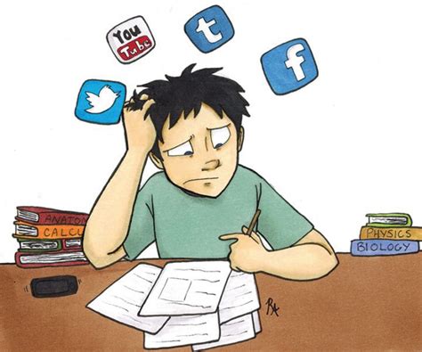 social media vs studying - Clip Art Library