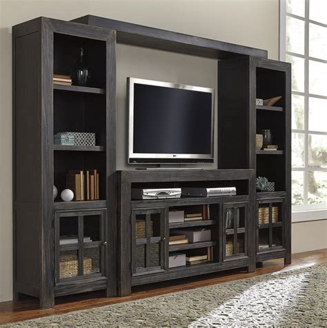 TV Stand with Piers & Bridge | Wall entertainment center, Fireplace ...