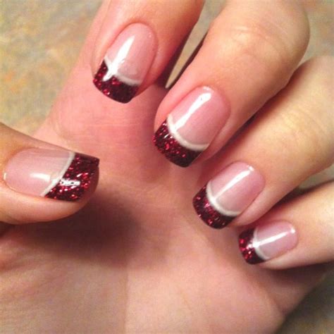 Christmas French Manicure | Fancy nails, Christmas nails, Pretty nails