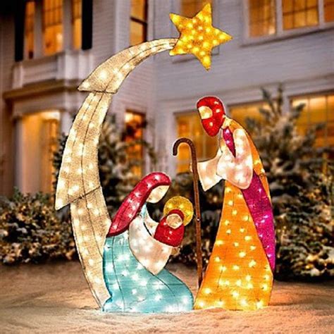 outdoor christmas decorations | Christmas nativity scene, Christmas ...