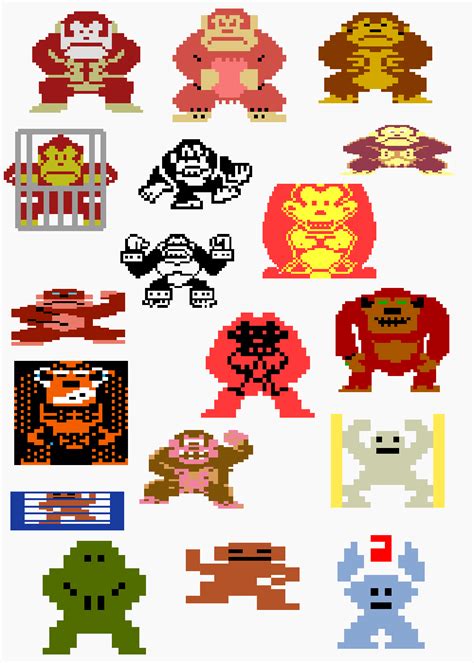 Some of the sprites Donkey Kong had in the numerous remakes of the ...