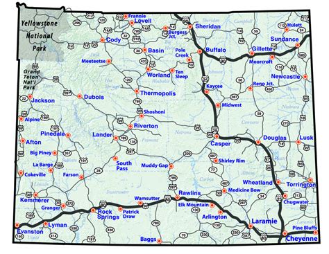 Printable Road Map Of Wyoming - Printable Maps