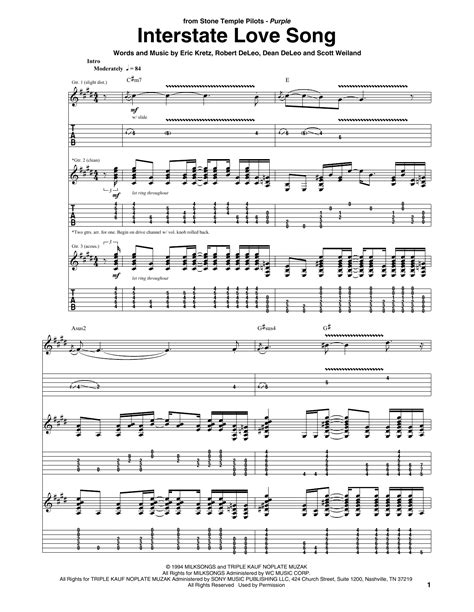 Interstate Love Song by Stone Temple Pilots - Guitar Tab - Guitar ...