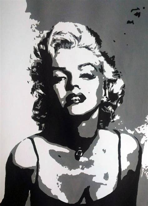 Portrait of Marilyn Monroe, pop art black and white Painting by Evelina ...