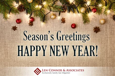 Seasons Greetings and Wishing A Very Happy New Year! - Law Office of Len Conner