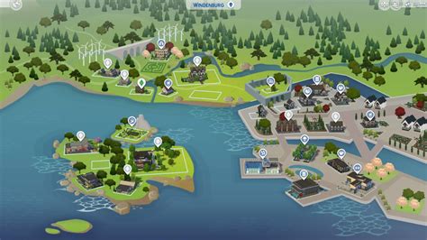 The Sims 4 Get Together: Windenburg Interactive Map