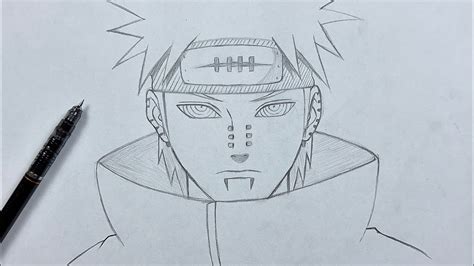 How to draw pain from Naruto | step-by-step | Anime sketch - YouTube