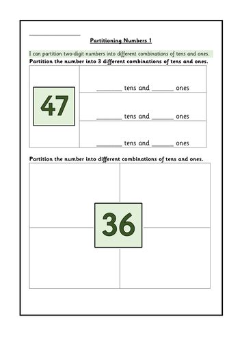 Year 2 Partitioning 2-digit numbers in different ways WRMH | Teaching ...