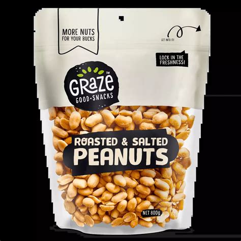 Roasted & Salted Peanuts - 800g - GRAZE